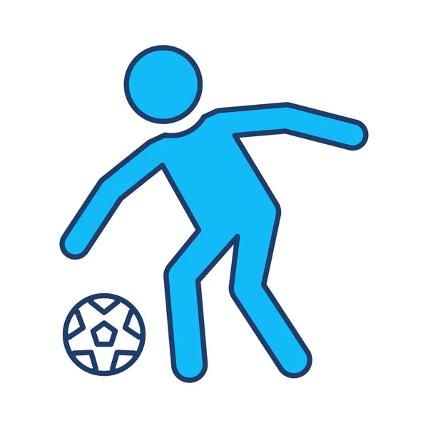 Fußballer Der Mit Ball Spielt Vektor Illustration — Stockvektor
