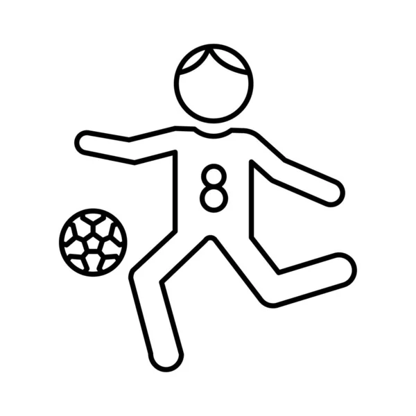 Piłkarz Grający Piłką Ilustracji Wektorowych — Wektor stockowy