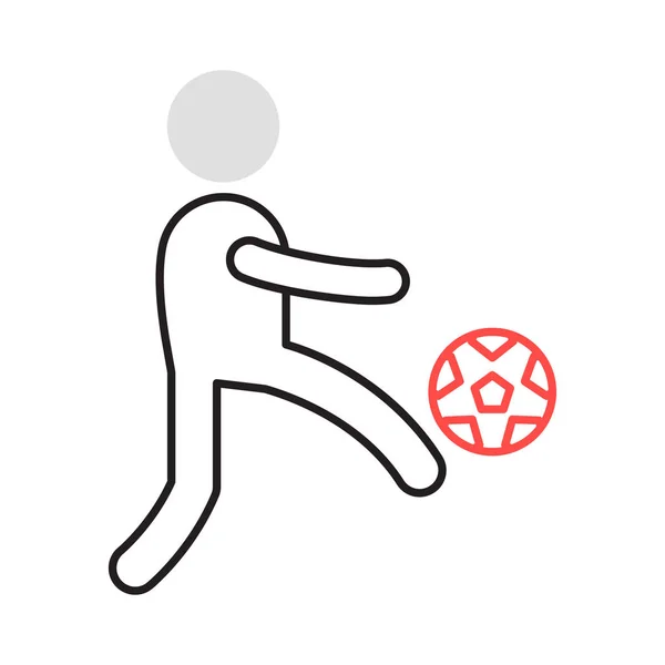 Joueur Jouant Illustration Vectorielle Football — Image vectorielle