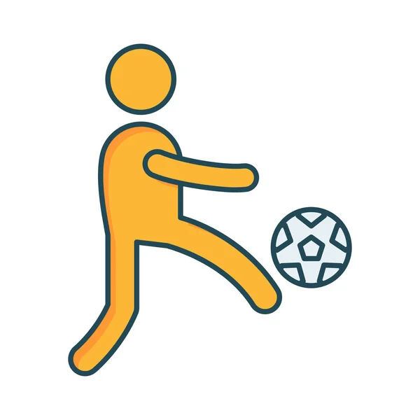 Jugador Jugando Fútbol Vector Ilustración — Vector de stock