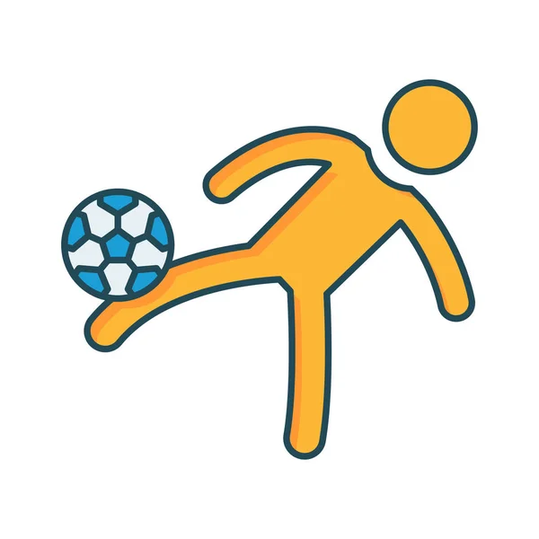Spelare Fotboll Fotboll Vektorillustration — Stock vektor