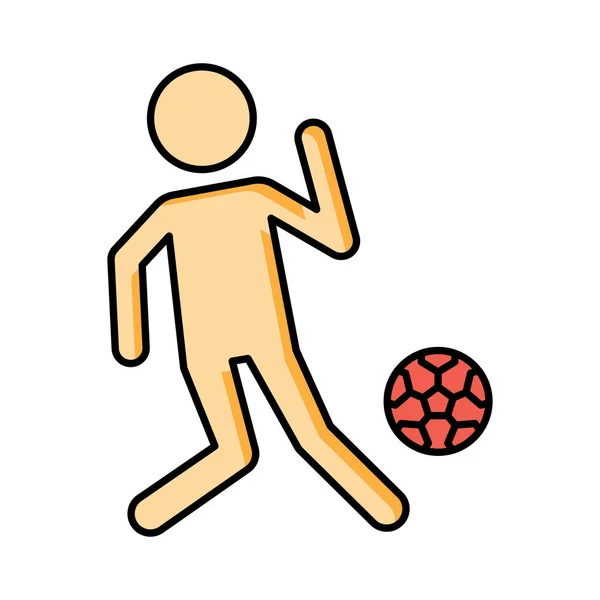 Ilustracja Wektorowa Mecz Piłki Nożnej Gracz — Wektor stockowy