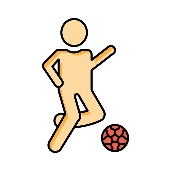 Giocatore Calcio Sport Vettore Illustrazione — Vettoriale Stock