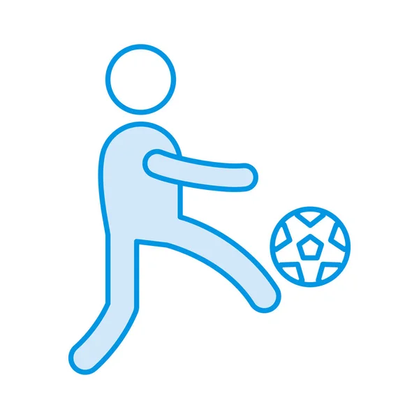 Jogador Jogando Futebol Vetor Ilustração — Vetor de Stock