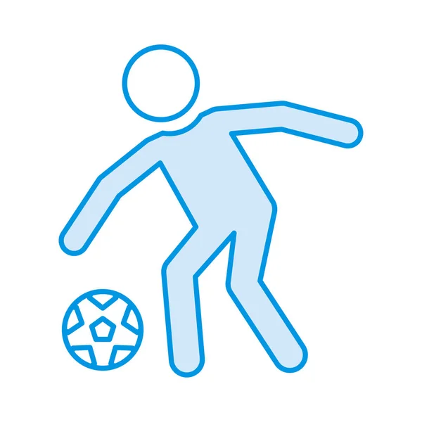 Footballeur Jouant Avec Ballon Illustration Vectorielle — Image vectorielle