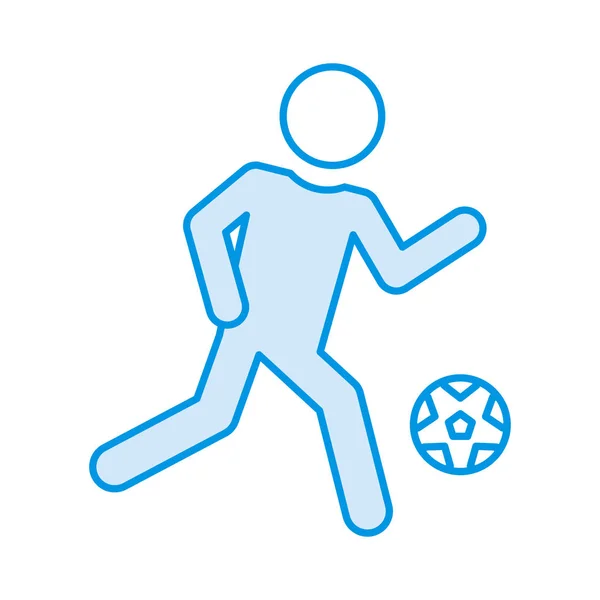 Jugador Fútbol Jugando Con Pelota Vector Ilustración — Archivo Imágenes Vectoriales