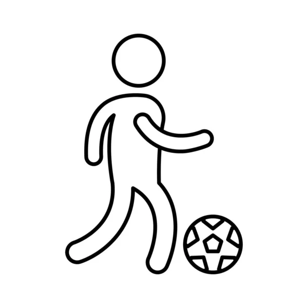 Footballeur Jouant Avec Ballon Illustration Vectorielle — Image vectorielle