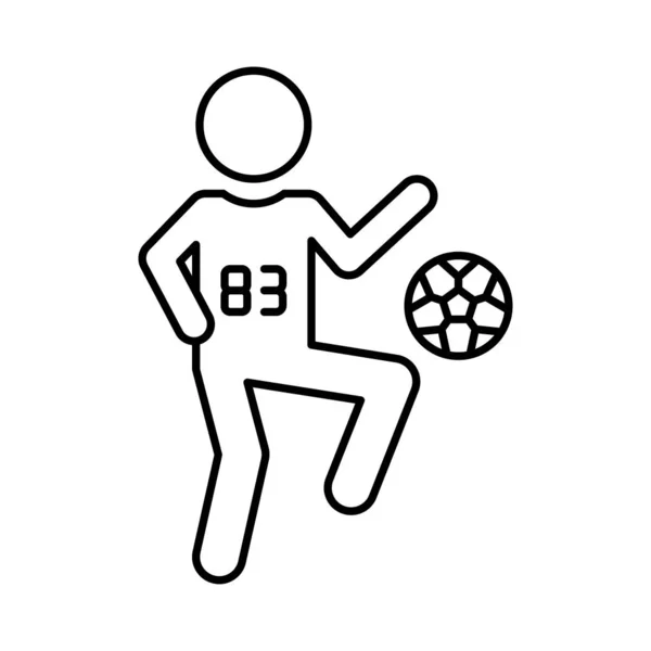 Speler Voetbal Voetbal Vectorillustratie — Stockvector