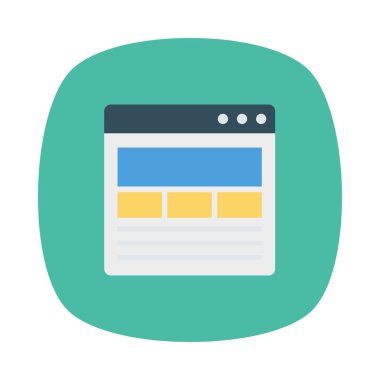 tarayıcı web sayfası düz simge, vektör, illüstrasyon