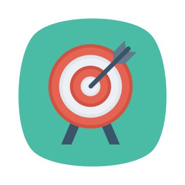 Düz hedef simgesini, vektör, illüstrasyon