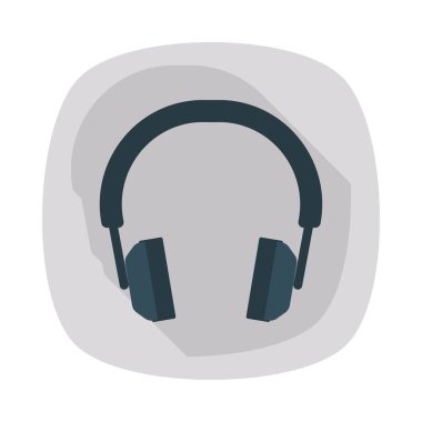 kulaklık yassı simgesi, vektör, illüstrasyon