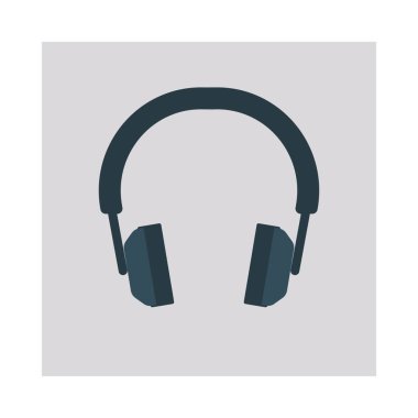 kulaklık yassı simgesi, vektör, illüstrasyon