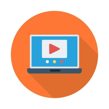 video oynatma düz simge, vektör, illüstrasyon