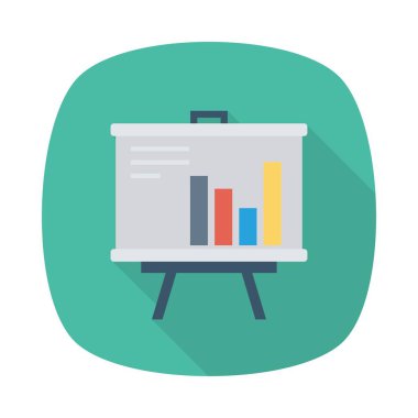 grafik düz simgesi, vektör, illüstrasyon ile sunum tahtası