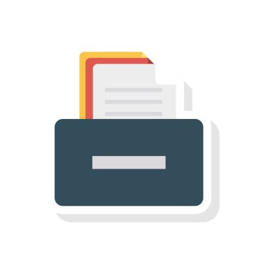 arşiv dosyaları düz simge, vektör, illüstrasyon 