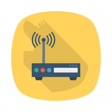 anten düz simge, vektör, illüstrasyon ile yönlendirici 