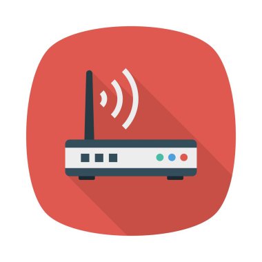 anten düz simge, vektör, illüstrasyon ile yönlendirici 