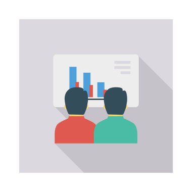 grafik düz simgesi, vektör, illüstrasyon ile sunum tahtası