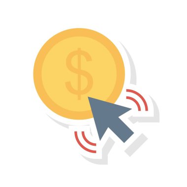 tıklama başına ödeme online alışveriş vektör illüstrasyon 