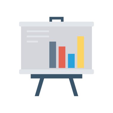 grafik düz simgesi, vektör, illüstrasyon ile sunum tahtası