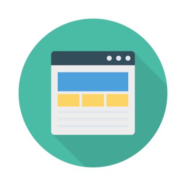 tarayıcı web sayfası düz simge, vektör, illüstrasyon