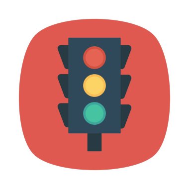 trafik ışığı düz simge, vektör, illüstrasyon
