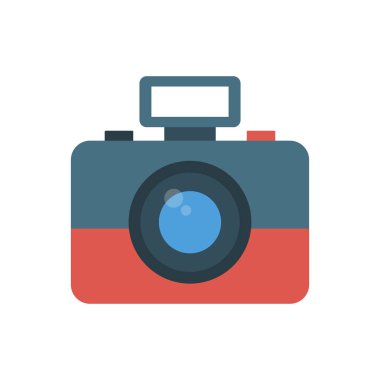 Kamera düz simgesi, vektör, illüstrasyon