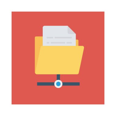 klasör düz simgesi, vektör, illüstrasyon