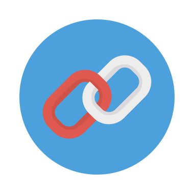 URL link chain flat icon, vector, illustration