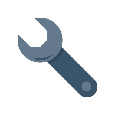 İngiliz anahtarı düz simgesi, vektör, illüstrasyon