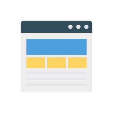 tarayıcı web sayfası düz simge, vektör, illüstrasyon