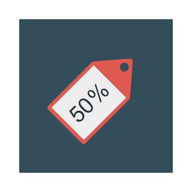 indirim etiketi düz simge, vektör, illüstrasyon