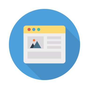 tarayıcı web sayfası düz simge, vektör, illüstrasyon