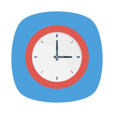 Saat düz simgesi, vektör, illüstrasyon