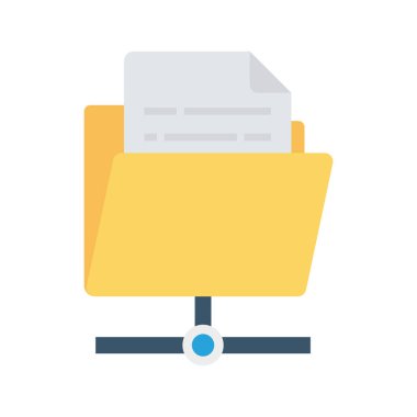 klasör düz simgesi, vektör, illüstrasyon