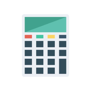 hesap makinesi düz simgesi, vektör, illüstrasyon