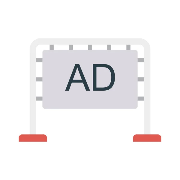 Reklamní Billboard Plochý Ikona Vektor Ilustrace — Stockový vektor