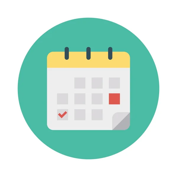 Calendario Icono Plano Vector Ilustración — Archivo Imágenes Vectoriales