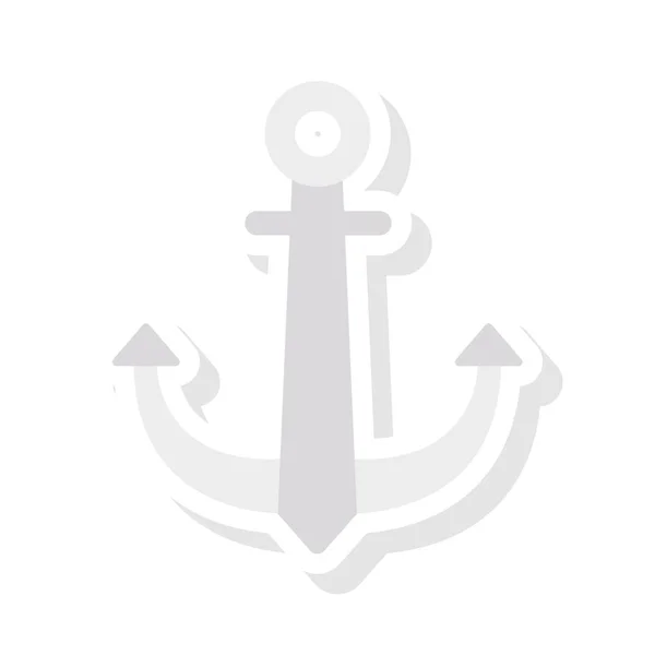 Nautical Anchor Flat Icon Vector Illustration — Stock Vector