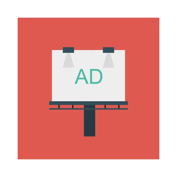 Reklamní Billboard Plochý Ikona Vektor Ilustrace — Stockový vektor