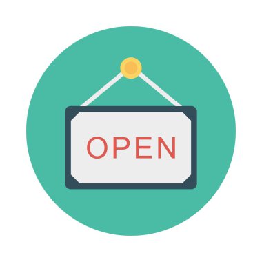 open  board   hanging  vector illustration