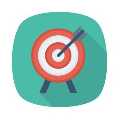 Düz hedef simgesini, vektör, illüstrasyon