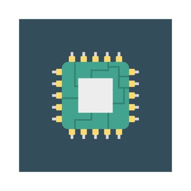 CPU işlemci çip vektör çizim 