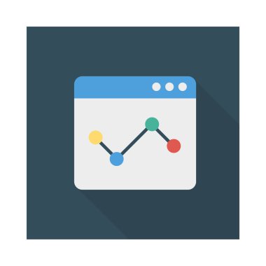 analitik grafik düz simge, vektör, illüstrasyon