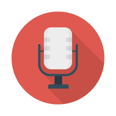 mikrofon düz simgesi, vektör, illüstrasyon