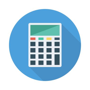 hesap makinesi düz simgesi, vektör, illüstrasyon