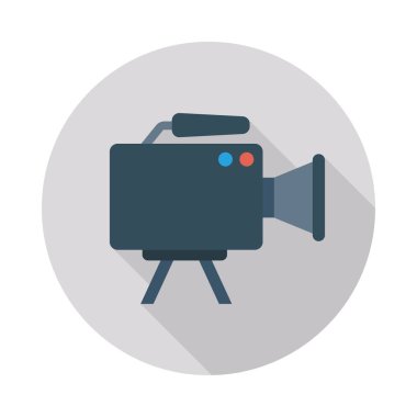 kayıt kamera düz simgesi, vektör, illüstrasyon