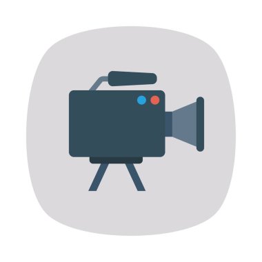 kayıt kamera düz simgesi, vektör, illüstrasyon