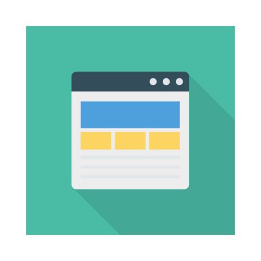 tarayıcı web sayfası düz simge, vektör, illüstrasyon