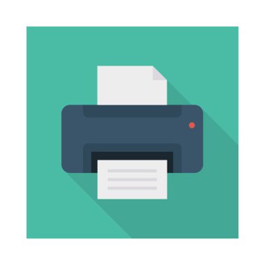 yazıcı düz simgesi, vektör, illüstrasyon